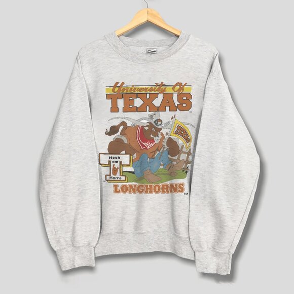 Vintage 1989 University of Texas Longhorns Crewneck Sweatshirt, NCAA Football - Picture 1 of 2